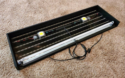36" x 12" LED Strips, Spots + T5 UVB